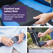 Electric Wheelchair Folding, Long Range, Folding, Lithium Battery, 24