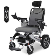 Power Electric Wheelchair, Long Range, Alloy, Remote Control, Lithium Battery, Black/Silver