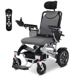 Power Electric Wheelchair, Long Range, Alloy, Remote Control, Lithium Battery, Black/Silver
