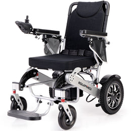 Power Electric Wheelchair, Airline Approved Wheel Chair, Lightweight, Long Range, Lithium Batteries, Black & Silver