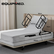 Electric Adjustable Bed, Backrest and Leg Adjustment German-Engineered Power Lifting with Remote Control, Grey