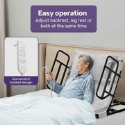 Electric Adjustable Bed, Backrest and Leg Adjustment German-Engineered Power Lifting with Remote Control, Grey