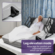 Electric Adjustable Bed, Backrest and Leg Adjustment German-Engineered Power Lifting with Remote Control, Grey