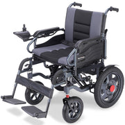Electric Folding Wheelchair, Wide Bariatric Chair Seat, Comfortable for S-XL, Long Range, Lithium Battery, Black/Grey
