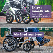 Power Electric Wheelchair, Long Range, Auto Recline, Lithium Battery, 16