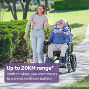 Power Electric Wheelchair, Wide Bariatric Chair, Comfortable for S-XL, Long Range, Recline Adjustment, Lithium Battery, 16