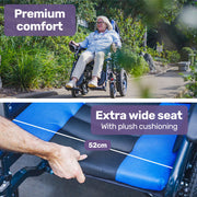 Power Electric Wheelchair, Wide Bariatric Chair, Comfortable for S-XL, Long Range, Recline Adjustment, Lithium Battery, 16