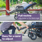 Power Electric Wheelchair, Wide Bariatric Chair, Comfortable for S-XL, Long Range, Recline Adjustment, Lithium Battery, 16