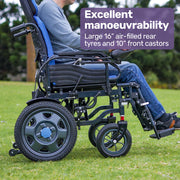 Power Electric Wheelchair, Wide Bariatric Chair, Comfortable for S-XL, Long Range, Recline Adjustment, Lithium Battery, 16