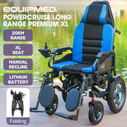 Power Electric Wheelchair, Wide Bariatric Chair, Comfortable for S-XL, Long Range, Recline Adjustment, Lithium Battery, 16