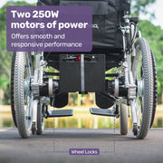 Power Electric Wheelchair, XL Wide Bariatric Chair Seat, Long Range, Recline Adjustment, Lithium Battery, 22