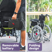 Power Electric Wheelchair, XL Wide Bariatric Chair Seat, Long Range, Recline Adjustment, Lithium Battery, 22