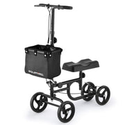 Knee Walker Scooter, Dual Brakes, Alternative to Crutches, Black