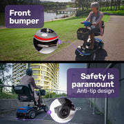 FreeRoam Mid-Sized Foldable Electric Motorised Mobility Scooter - Blue