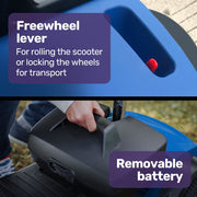 FreeRoam Mid-Sized Foldable Electric Motorised Mobility Scooter - Blue