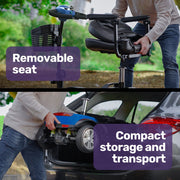 FreeRoam Mid-Sized Foldable Electric Motorised Mobility Scooter - Blue