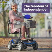 FreeRoam Mid-Sized Foldable Electric Motorised Mobility Scooter - Blue