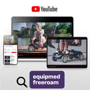 FreeRoam Mid-Sized Foldable Electric Motorised Mobility Scooter - Blue