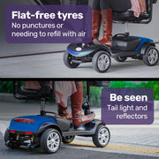 FreeRoam Mid-Sized Foldable Electric Motorised Mobility Scooter - Blue