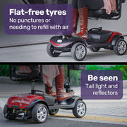 FreeRoam Mid-Sized Foldable Electric Motorised Mobility Scooter - Red