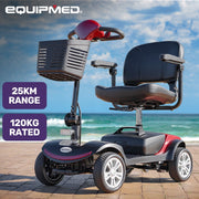 FreeRoam Mid-Sized Foldable Electric Motorised Mobility Scooter - Red