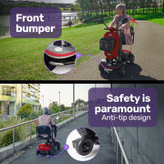 Pathline Mid-Sized Electric Mobility Scooter For Elderly - Red