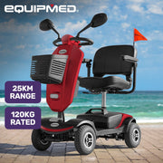 Pathline Mid-Sized Electric Mobility Scooter For Elderly - Red