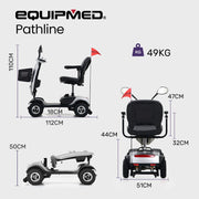 Pathline Mid-Sized Electric Mobility Scooter For Elderly - Silver