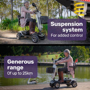 Pathline Mid-Sized Electric Mobility Scooter For Elderly - Silver