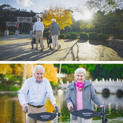 2-in-1 Aluminium Rollator and Transit Wheelchair, for Seniors Elderly, Red