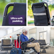 Power Electric Wheelchair, Airline Approved Wheel Chair, Lightweight, Long Range, Lithium Batteries, Black & Silver