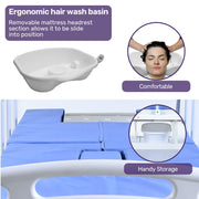 Medical Bed, w/ Mattress & Over Bed Table, Back and Leg Lifting, Lateral Tilting, Commode Bowl, IV Pole, Home Aged Care or ICU Hospital