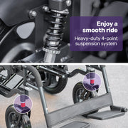 Electric Folding Wheelchair, Folding, XL Wide Seat, Long Range, Lithium Battery, Black