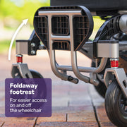 Power Electric Wheelchair, Airline Approved Wheel Chair, Lightweight, Long Range, Lithium Batteries, Black & Silver