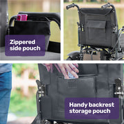 Electric Folding Wheelchair, Folding, XL Wide Seat, Long Range, Lithium Battery, Black