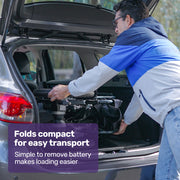 Electric Folding Wheelchair, Folding, XL Wide Seat, Long Range, Lithium Battery, Black