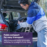 Power Electric Wheelchair, Airline Approved Wheel Chair, Lightweight, Long Range, Lithium Batteries, Black & Silver