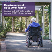 Electric Folding Wheelchair, Folding, XL Wide Seat, Long Range, Lithium Battery, Black