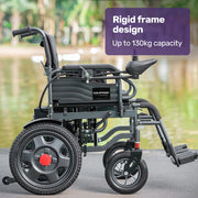 Electric Folding Wheelchair, Folding, XL Wide Seat, Long Range, Lithium Battery, Black
