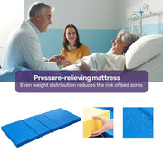 Medical Bed, w/ Mattress & Over Bed Table, Back and Leg Lifting, Lateral Tilting, Commode Bowl, IV Pole, Home Aged Care or ICU Hospital