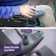 Electric Folding Wheelchair, Folding, XL Wide Seat, Long Range, Lithium Battery, Black