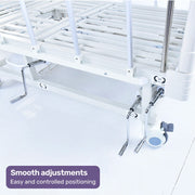 Medical Bed, w/ Mattress & Over Bed Table, Back and Leg Lifting, Lateral Tilting, Commode Bowl, IV Pole, Home Aged Care or ICU Hospital