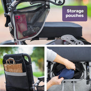 Power Electric Wheelchair, Airline Approved Wheel Chair, Lightweight, Long Range, Lithium Batteries, Black & Silver