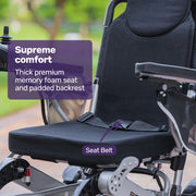 Power Electric Wheelchair, Airline Approved Wheel Chair, Lightweight, Long Range, Lithium Batteries, Black & Silver