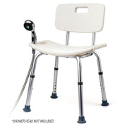 Adjustable Height Shower Chair Seat with Hand Shower Head Holder