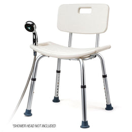 Adjustable Height Shower Chair Seat with Hand Shower Head Holder