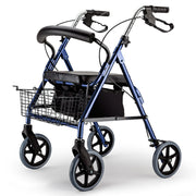 4 Wheel Aluminium Rollator Walker for Elderly, Blue
