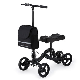 Premium Knee Walker Scooter, WideTrak steering, Suspension, Disc Brakes, Black