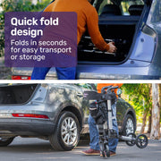 EasyStride Quick-Fold Aluminium Rollator - Silver