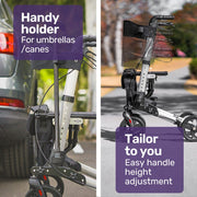 EasyStride Quick-Fold Aluminium Rollator - Silver